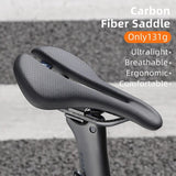 WEST BIKING Ultralight Carbon Fiber Speed Saddle Hollow Road Bike Seat Short Nose Racing Bike Saddle Triathlon Bike Accessories