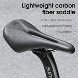 WEST BIKING Ultralight Carbon Speed Saddle Road Bike Microfiber Leather Cushion Triathlon Racing Bike Saddle Bike Parts