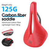 WEST BIKING Ultralight Carbon Speed Saddle Road Bike Microfiber Leather Cushion Triathlon Racing Bike Saddle Bike Parts