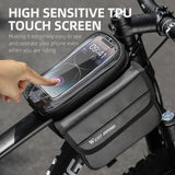 WEST BIKING Waterproof Bicycle Front Frame Bag Double Pouch & 7.2 Inch Phone Touch Screen Bag Cycling Travel MTB Top Tube Bag