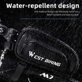 WEST BIKING Waterproof Bicycle Front Frame Bag Reflective Logo MTB Top Tube Bag Multi-Layer Storage Cycling Bag Bike Accessories