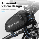 WEST BIKING Waterproof Bicycle Front Frame Bag Reflective Logo MTB Top Tube Bag Multi-Layer Storage Cycling Bag Bike Accessories