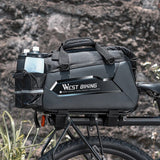 WEST BIKING Waterproof Bicycle Trunk Bag Expandable 13-25L Bike Cargo Carrier Bag 2 Bottle Pockets Rear Rack Travel Suitcase