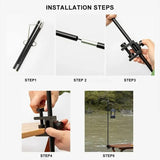 WESTTUNE 4-Section Camping Detachable Light Stand Aluminum Alloy Foldable Lamp Pole Portable Outdoor Light Holder Lamp Hanger
