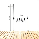 WESTTUNE Outdoor Desktop Storage Rack Camping Tableware Hanging Rack Ultralight Aluminum Alloy Shelves Stand Rack with Hooks