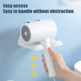 Wall Hanger For Blow Dryer Self Adhesive Wall Dryer Hanger With Plug Organizer Bathroom Space Saver Rack For Hotel Dormitory
