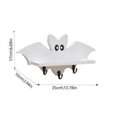 Wall Key Organizer Cartoon Wooden Entryway Hooks Home Décor Accents Shelf With Bat Shape For Living Room Bedroom Entrance Hall