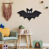 Wall Key Organizer Cartoon Wooden Entryway Hooks Home Décor Accents Shelf With Bat Shape For Living Room Bedroom Entrance Hall