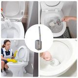 Wall Mounted Toilet Brush Long Handle Toilet Cleaning Scrubber With Holder Household Hygienic Supplies For Wash Basins Glass