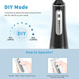 Water Flosser Cordless for Teeth 4 Modes Dental Oral Irrigator Portable and Rechargeable IPX7 Waterproof Dental Water Jet