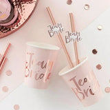 Wedding Decorations Paper Straw Rose Gold Team Bride Party Straws Wedding Bride To Be Bachelorette Party Bridal Shower Supplies