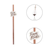 Wedding Decorations Paper Straw Rose Gold Team Bride Party Straws Wedding Bride To Be Bachelorette Party Bridal Shower Supplies