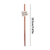 Wedding Decorations Paper Straw Rose Gold Team Bride Party Straws Wedding Bride To Be Bachelorette Party Bridal Shower Supplies