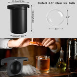 Whiskey Ice Ball Maker Clear Silicone Ice Cube Maker Tray Sphere Crystal Clear 2.5 Inch Whiskey Transparent Round Ice Box Mold