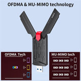 WiFi 6 USB Adapter Dual Band AX1800 2.4G 5GHz Wireless WiFi 6 Dongle Network Card USB 3.0 WiFi Adapter Win10