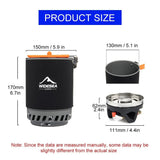 Widesea Camping Cooking System Heat Exchanger Outdoor Gas Stove Burner Tourist Pot Cup Cookware Tableware Tourism Bowler Dishes