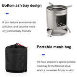 Widesea Camping Fire Wood Heater Titanium Stove Tourist Burner Cooker Outdoor Survival Trekking Hiking Supplies Picnic