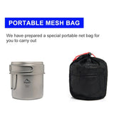 Widesea Camping Portable Mug Titanium Cooking 1100ML Pot Pan Folding Handles Hiking Outdoor Ultralight Tableware Cookware