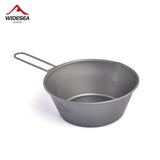 Widesea Camping Titanium Bowl Tableware Cookware Foldable Handle Outdoor Cup Tourism Pot Hiking Backpacking Picnic Fishing