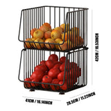 Wire Storage Baskets Fruit Vegetable Basket For Kitchen Kitchen Organization And Storage Metal Wire Storage Basket Organizer