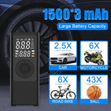 Wireless Car Air Compressor Portable Electric Car Air Pump Handheld Dual Screen Digital Display Car Tire Pump