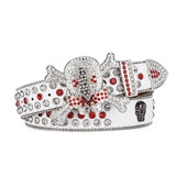 Women's Jeans Skull Head Buckle Rhinestone Belt Y2K Belt Shiny Rivet Design Pu Belt Artificial Diamond Belt Punk Rock Men's Belt