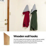 Wood Entryway Hat Rack Wall Wood Coat Rack Hanger Portable Adhesive Handmade Coat Hook Decorative Wood Coat Pegs For Living Room