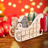 Wooden Advent Calendar Box Countdown To Christmas Desk Calendar With Led Light Desk Calendar Christmas Decorations Holiday