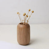 Wooden Flower Arrangement Vase Natural Table Home Stand Vase Handmade Techniques Vase Decor For Dinner Parties Home Holidays And