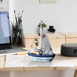 Wooden Miniature Sailing Boat Wood Decor Miniature Sailing Boat Model Reusable Wood Sail Boats Ornament For Nursery Party