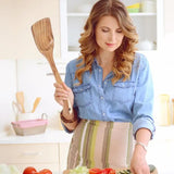 Wooden Spatula For Cooking Wood Spatula Salad Fork Teak Wood Cooking Spoons Wooden Utensils Serving Spoons Kitchen Cookware For