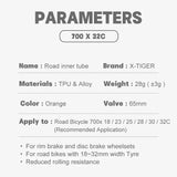 X-TIGER 2Pcs Ultralight 28g Bike Inner Tube 700X18 23 25 28 32C Road Bicycle TPU Material Tire 65mm Length French Valve