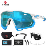 X-TIGER Cycling Sunglasses New Original Design White Frame Sports Glasses UV400 Esay Install Polarized Bicycle Men MTB Racing