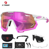 X-TIGER Cycling Sunglasses New Original Design White Frame Sports Glasses UV400 Esay Install Polarized Bicycle Men MTB Racing