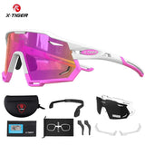 X-TIGER Cycling Sunglasses New Original Design White Frame Sports Glasses UV400 Esay Install Polarized Bicycle Men MTB Racing