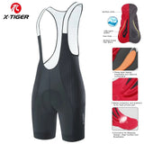 X-TIGER Men's Cycling Bib Shorts with Pockets Professional Cycling Mountain Road Cycling Tights for Long Distance Cycling