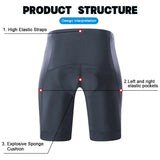 X-TIGER Men's Cycling Shorts with 2 Pockets Blasting Cotton Pad Bike Shorts Reflective Anti Slip Leg Grips Bicycle Shorts