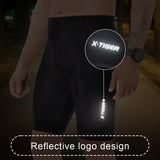 X-TIGER Men's Cycling Shorts with 2 Pockets Blasting Cotton Pad Bike Shorts Reflective Anti Slip Leg Grips Bicycle Shorts