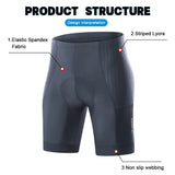X-TIGER Men's Cycling Shorts with 2 Pockets Blasting Cotton Pad Bike Shorts Reflective Anti Slip Leg Grips Bicycle Shorts