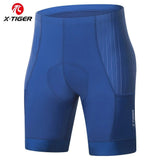 X-TIGER Men's Cycling Shorts with 2 Pockets Blasting Cotton Pad Bike Shorts Reflective Anti Slip Leg Grips Bicycle Shorts