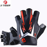 X-Tiger Cycling Gloves Reflective Mountain Bike Half Finger Gloves Mountain Bike Road Bike Anti-Slip Sports Gloves