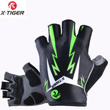 X-Tiger Cycling Gloves Reflective Mountain Bike Half Finger Gloves Mountain Bike Road Bike Anti-Slip Sports Gloves