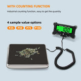 Yieryi 200kg/0.05kg Electronic Scale Digital Stainless Steel Bench Scales Backlit High Precision Strain Gauge Sensor for Farms