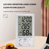 Yieryi 3 in 1 Digital Thermohygrometer 0°C-50℃ Clock ABS Indoor Thermometer Monitoring Sensor Humidity Meter Temperature Teser
