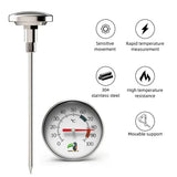 Yieryi Coffee Milk Thermometer 0-100℃ Hot Water BBQ Tea Colour Dial Temperature Sensor Adjustable Stainless Steel Probe Detector