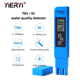 Yieryi Digital PH Meter 3 in1 TDS EC TEMP Water Quality Tester ATC Aquarium Conductivity Analyzer Instruments 0-9999Us/Cm/Ppm