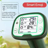 Yieryi Digital Soil Meter 4-in-1 Soil Temperature Sunlight Intensity Air Temperature&Humidity Plant Environment Analysis Tester