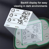 Yieryi Digital Soil Meter 4-in-1 Soil Temperature Sunlight Intensity Air Temperature&Humidity Plant Environment Analysis Tester