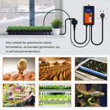 Yieryi Heat Mat Thermostat with Temperature Needle 0-60°C Plant Pet Thermostat Controller for Greenhouse Seedling Reptiles