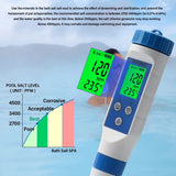 Yieryi Smart Bluetooth Food Salinity Meter for Salt Water ATC Brine Pickle Sodium Chloride Multi-parameter Tester 0.01-25.00%